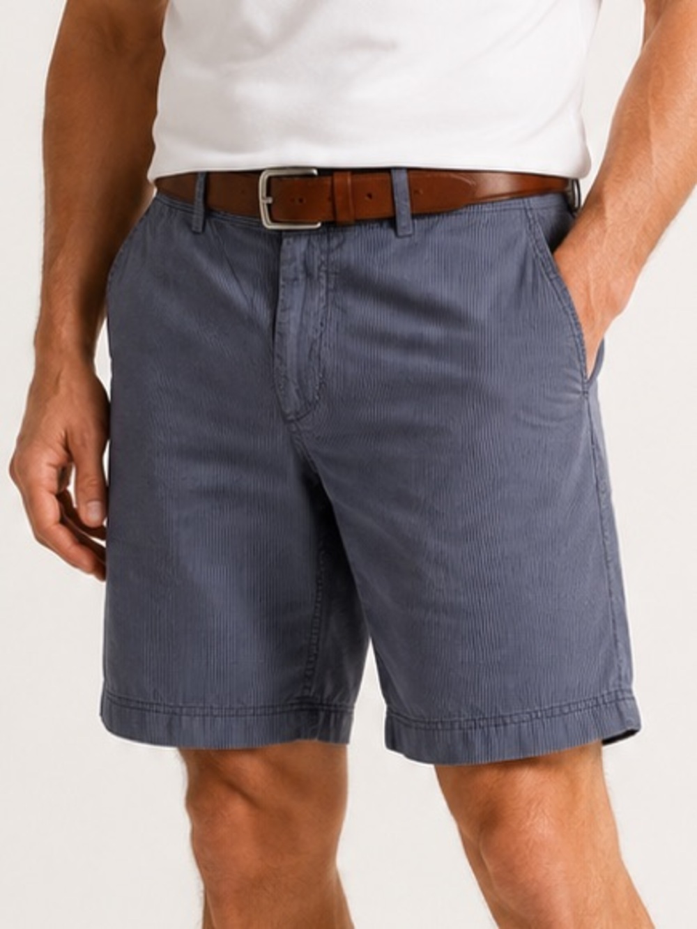 BOSS Hugo Boss Pinstripe Chino Shorts Blue White Men’s 36R Cotton